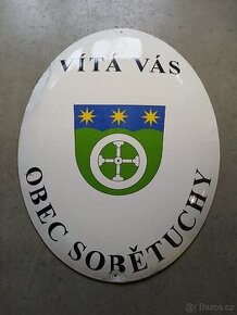 Smaltovaná cedule obec Sobětuchy
