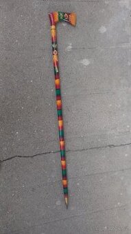 turistická hůl (valaška) + ručně malovaná lžíce, miska
