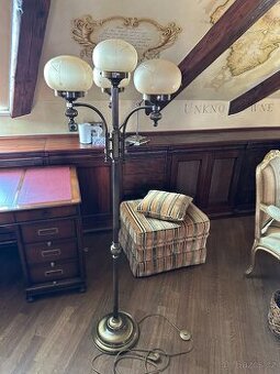 Stojací vysoká lampa zn. ORION tříramenná kov a sklo (NN19)