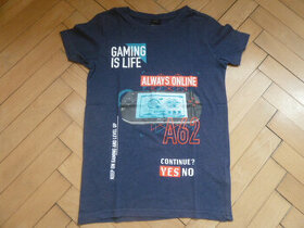 Tričko s krátkým rukávem tmavě modré, vel. 146/152