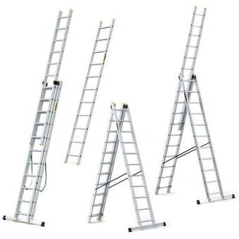 Trojdílný hliníkový žebřík