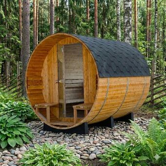 Lerax finská sudová sauna thermowood 240, 1/2 okno zadní