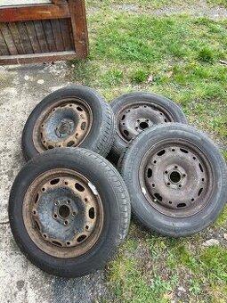 Plechová kola 5x100 r14 + letní pneu 165/70