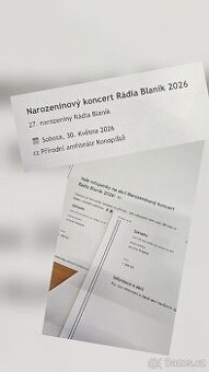 Lístky na narozeninový koncert rádia Blaník - Konopiště