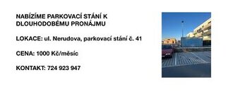 Venkovní parkovací stání č. 41 nebo 40 - ulice Nerudova