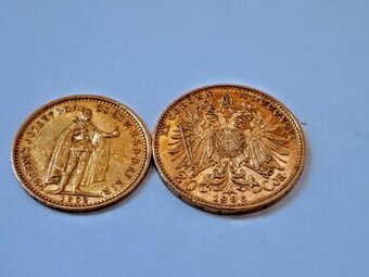MINCE FJ.I.RAKUSKA 20KORONA1896,UHORSKA 10KORONA1902