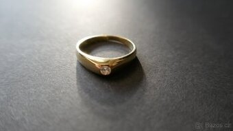 ZLATÝ PRSTÝNEK Z BRILIANTEM 3.75G/VEL.58-59//14 KARÁTŮ 585 - 1