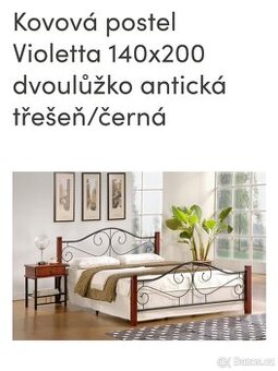 Postel 200x140, noční stolek 2ks