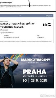 PRODEJ/VÝMĚNA Koncert Marek Ztracený 28.6.2025 Praha