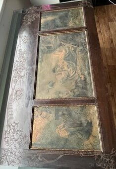 Secesní obrazový panel – triptych kolem roku 1900