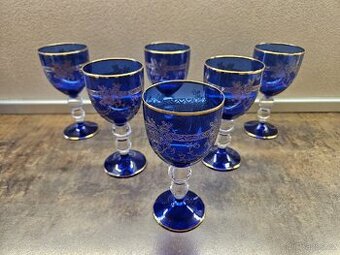 Skleněná souprava modrá