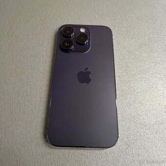 iPhone 14 Pro 256GB deep purple, jako nový, 12 měsíců záruka