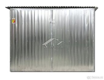 Garáž SUPERSTAL 3x5 plechová montovaná dvoukřídlá vrata