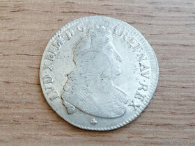 Stříbro 1/2 Ecu 1704 Ludvík XIV. stříbrná francouzská mince - 1