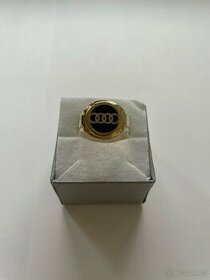 Zlatý pánský prsten audi - 1