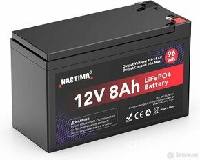 NASTIMA 12V 8Ah LiFePO4 dobíjecí baterie s BMS