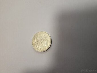 Stříbrná mince z Belgie 1934