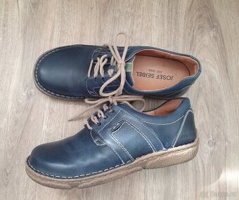 Modré kožené polobotky Josef Seibel, vel. 37