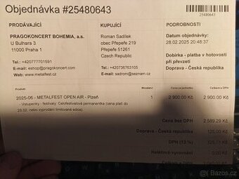 Metalfest vstupenka