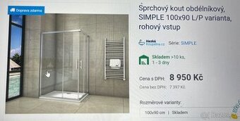 Sprchový kout s vaničkou