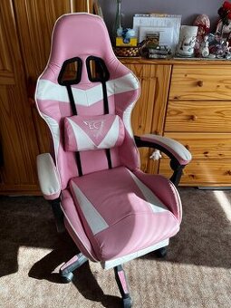 Herní růžová židle