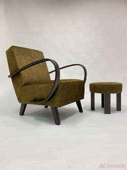 Křeslo Halabala s taburetem - kompletní renovace 