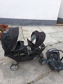 Prodám kočár pro dvě děti plus vajíčko do auta