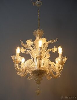 Malý šestiramenný benátský lustr - výška 58 cm