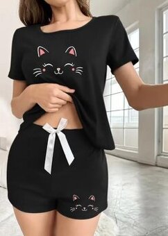 Krásné nové kočičí dámské pyžamo vel.42/XL