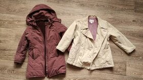 Vyteplený dívčí kabát a vyteplené sáčko/kabát vel 116