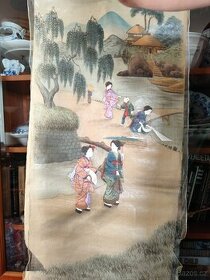 Japonský hedvábný obraz