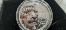 stříbrná mince Mongolska sněžný leopard 2024 3oz