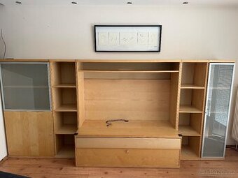 Obývacî stěna Ikea s komodou a stolkem + jídelní souprava