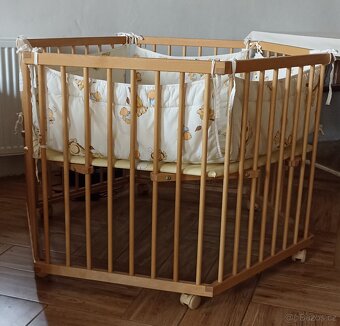 Šestihranná ohrádka pro děti přírodní dřevo