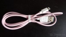 IPhone nabíjecí datový kabel růžový USAMS - 1
