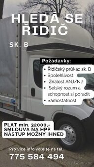 Hledá se řidič skupiny B