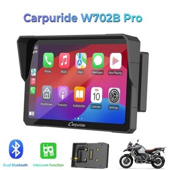 Carpuride W702B Pro - CarPlay pro motocykly + drzak pro BMW