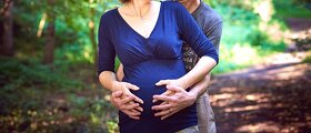 Modrá (navy) halenka Happymum L(XL), dlouhý rukáv