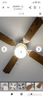 Stropní ventilátor včetně osvětlení