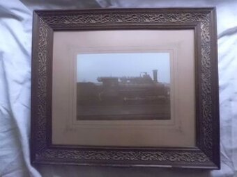 Starožitný Obraz - Originál Fotografie PARNÍ LOKOMOTIVA 243