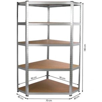 FDR 1840R Rohový kovový regál FIELDMANN - NOVÉ