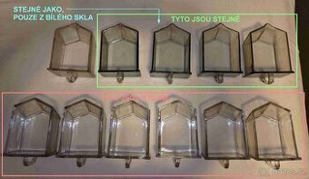 Skleněné dózy (šuplíčky) historické velké