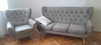 Pohovka třímístná a křeslo