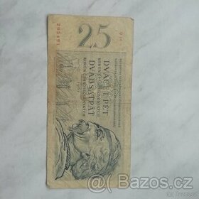bankovka  25,- kč   1961