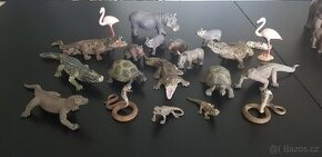 Schleich Safari krokodýl hroch plameňák had varan želva agam