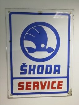 Škoda Service - ORIGINÁLNÍ smalt cedule značkového servisu