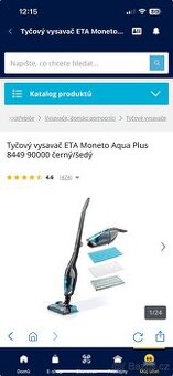 Tyčový vysavač ETA Moneto Aqua Plus - s funkcí vytírání
