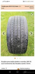 Prodám pneu o rozměru 385 55 22,5 2kusy Continental