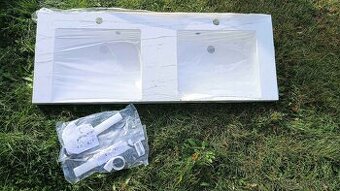 Luxusní dvojumyvadlo Litý mramor š 120cm x 46cm-nové