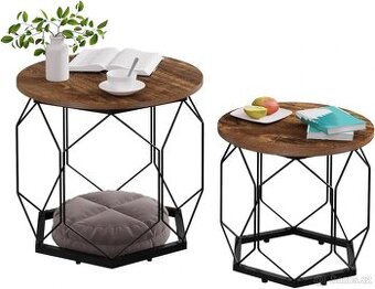 WOLTU BTS05hov Sada 2 odkládacích stolků
